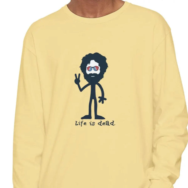 Grateful Dead - Peace Loving Jerry Vineyard Collection Garment-Dyed Long Sleeve T-Shirt - StealieShop