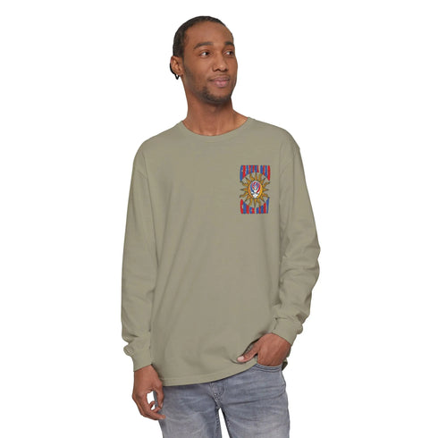 Grateful Dead - Grateful Dead and Chuck Berry Two-Sided Concert Tee - Vineyard Collection Garment-Dyed Long Sleeve - StealieShop