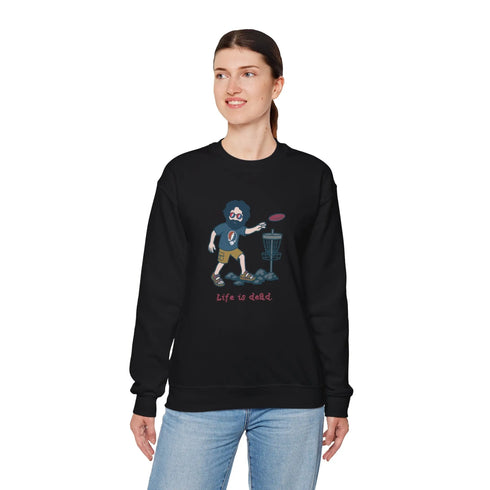 Grateful Dead - Disc Golfin' Jerry | Life is dead. Crewneck Sweatshirt - StealieShop