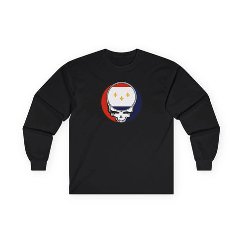 Grateful Dead - New Orleans Flag Stealie Unisex Ultra Cotton Long Sleeve Tee - StealieShop