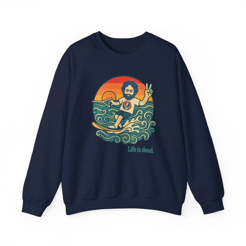 Grateful Dead - Waterskiin' Jerry Life is dead. Crewneck Sweatshirt - StealieShop