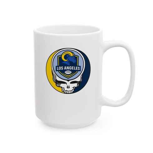 Grateful Dead - Los Angeles Rams Stealie Ceramic Coffee Mug - 15ounce - NFL - StealieShop