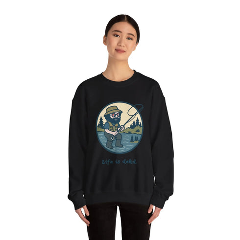 Grateful Dead - Fly Fishin' Jerry | Life is dead. Crewneck Sweatshirt - StealieShop
