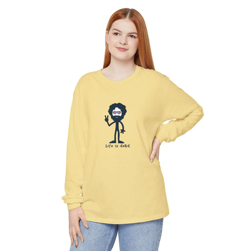 Grateful Dead - Peace Loving Jerry Vineyard Collection Garment-Dyed Long Sleeve T-Shirt - StealieShop