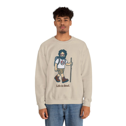 Grateful Dead - Hikin' Jerry | Life is dead. Crewneck Sweatshirt - StealieShop