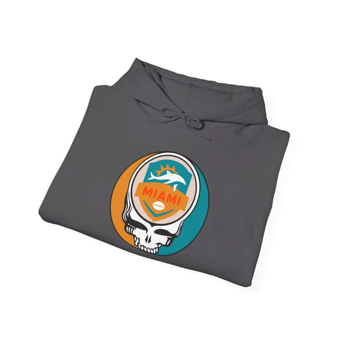 Grateful Dead - Miami Dolphins Stealie Grateful Dead Hooded Sweatshirt - NFL - StealieShop
