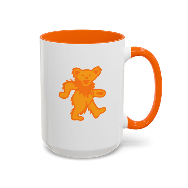 Grateful Dead - Orange Dancing Bear Stealie Coffee Mug - StealieShop