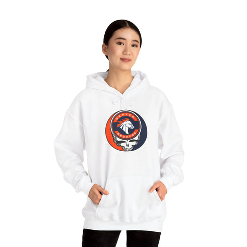 Denver Broncos Grateful Dead Hooded Sweatshirt - NFL Fan Apparel - StealieShop