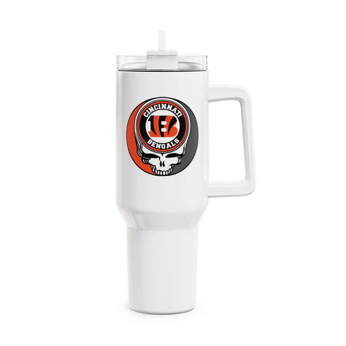 Grateful Dead - Cincinnati Bengals Stealie "Fat Man" Tumbler, Double Insulated 40oz Travel Mug - StealieShop