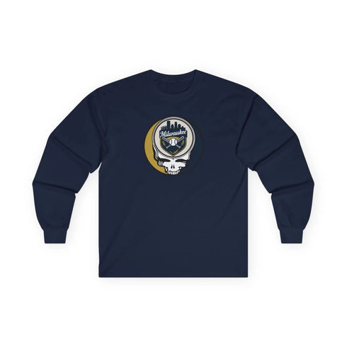 Grateful Dead - Milwaukee Brewers Classic Stealie Long Sleeve Tee - MLB - StealieShop