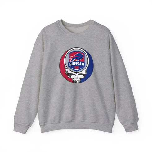 Grateful Dead - Buffalo Bills Grateful Dead Stealie Crewneck Sweatshirt - NFL - StealieShop