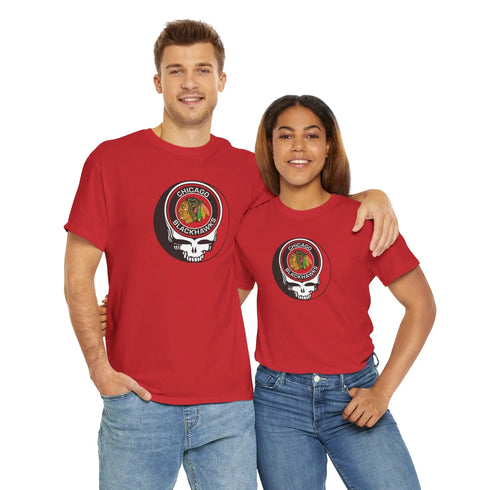 Chicago Blackhawks Grateful Dead Steal Your Face T-Shirt Printify