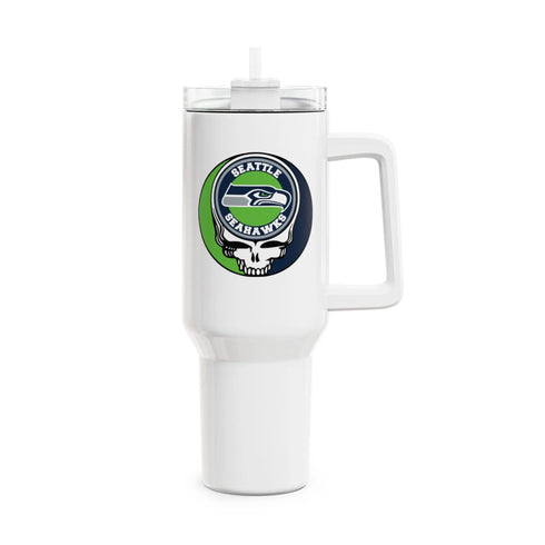 Grateful Dead - Seattle Seahawks Stealie "Fat Man" Tumbler, Double Insulated 40oz Travel Mug - StealieShop