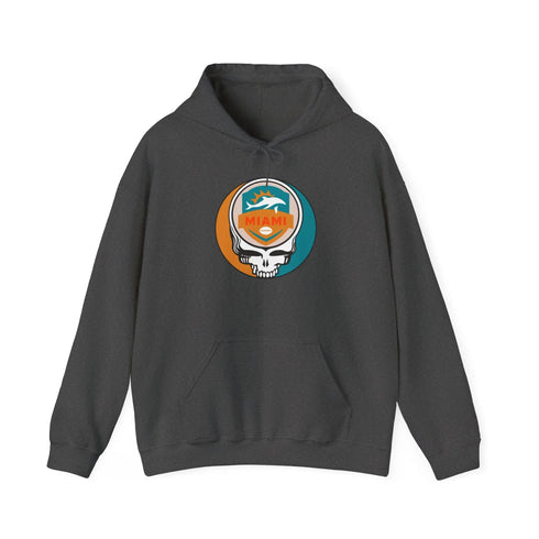Grateful Dead - Miami Dolphins Stealie Grateful Dead Hooded Sweatshirt - NFL - StealieShop