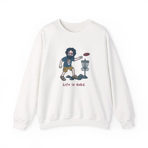 Grateful Dead - Disc Golfin' Jerry | Life is dead. Crewneck Sweatshirt - StealieShop