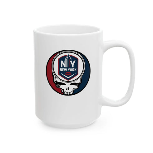 Grateful Dead - New York Giants Stealie Ceramic Coffee Mug - NFL - StealieShop