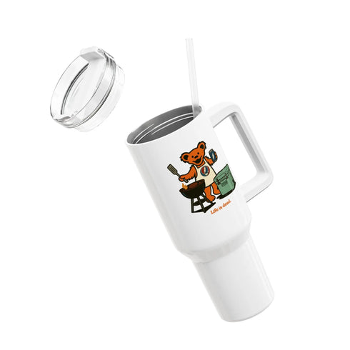 Grateful Dead - Grillin' Bear Life is dead. "Fat Man" Tumbler, Double Insulated 40oz Travel Mug - StealieShop
