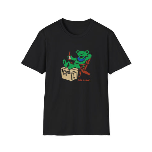 Chillin' Bear - Green - Life is dead. Grateful Dead T-Shirt
