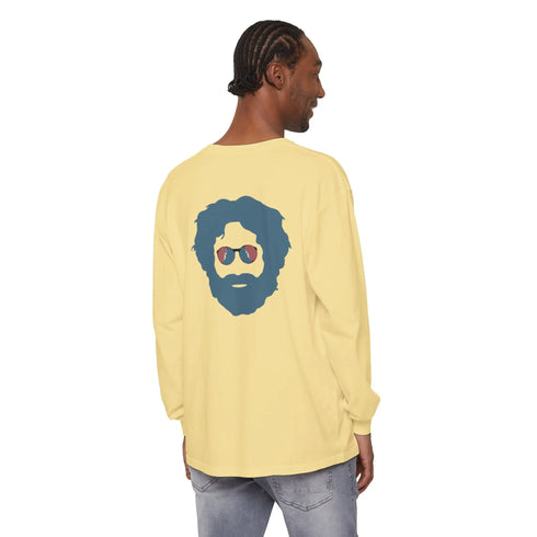 Grateful Dead - Grateful Dead Jerry Garcia Two-Sided Vineyard Collection Garment-dyed Long Sleeve T-Shirt - StealieShop