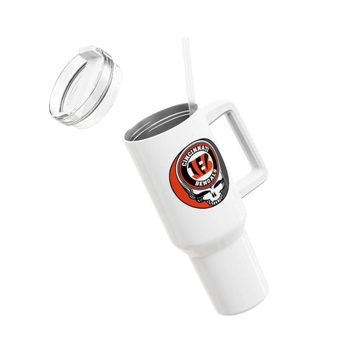 Grateful Dead - Cincinnati Bengals Stealie "Fat Man" Tumbler, Double Insulated 40oz Travel Mug - StealieShop