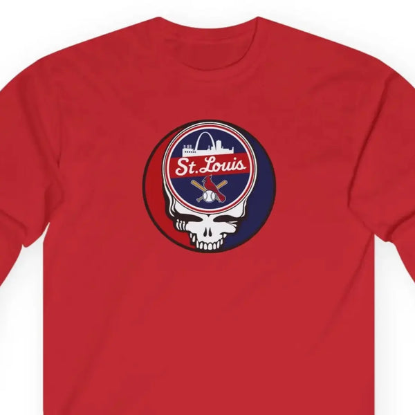Grateful Dead - The Ballpark Collection: St. Louis Baseball Edition Classic Stealie Long Sleeve Tee - MLB - StealieShop