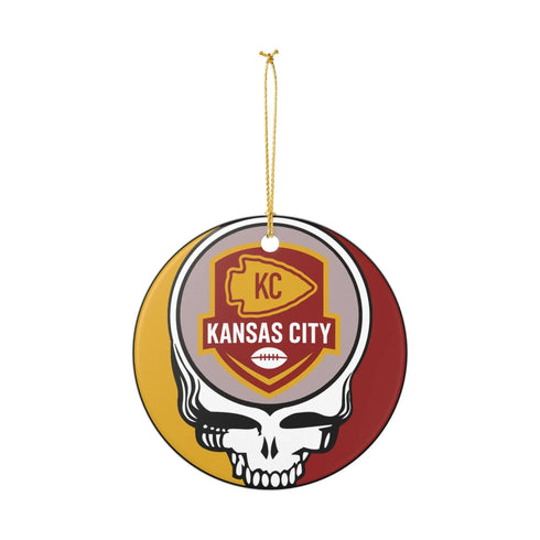 Kansas City Football Stealie Christmas Ornament - StealieShop