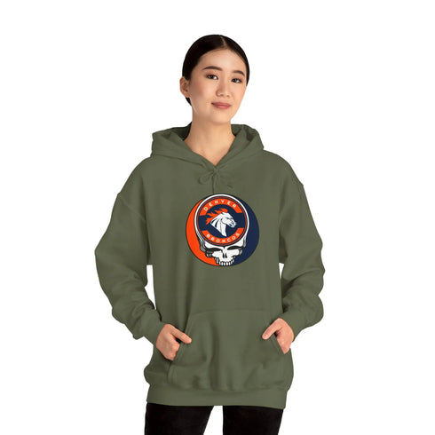 Denver Broncos Grateful Dead Hooded Sweatshirt - NFL Fan Apparel - StealieShop