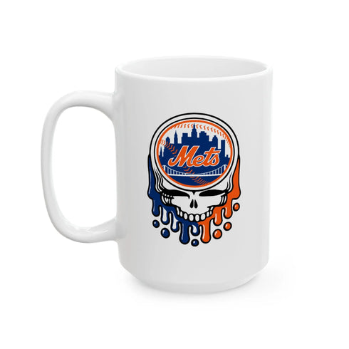 New York Mets Logo Dripping Stealie Grateful Dead Coffee Mug