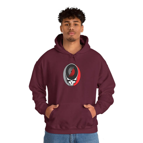 Portland Trailblazers Grateful Dead Steal Your Face Unisex Hoodie - NBA - StealieShop