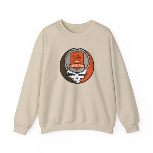 Grateful Dead - Cleveland Browns Grateful Dead Stealie Crewneck Sweatshirt - NFL - StealieShop