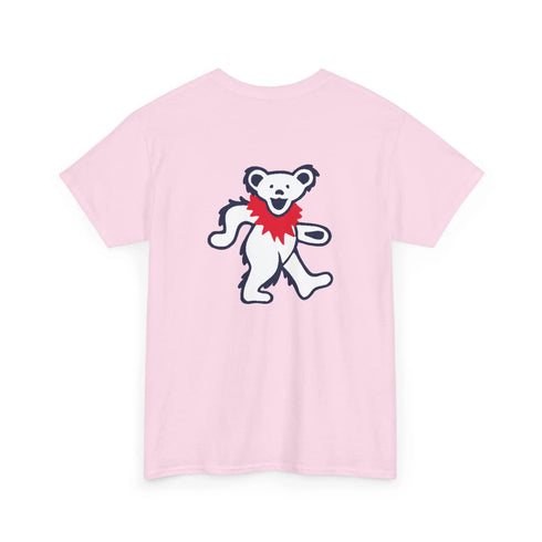 Grateful Dead - Front + Back Print - New York Yankees Stealie / Dancing Bear T-Shirt - MLB - StealieShop