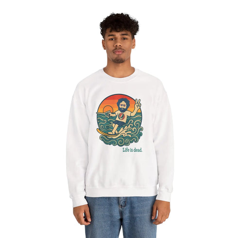 Grateful Dead - Waterskiin' Jerry Life is dead. Crewneck Sweatshirt - StealieShop