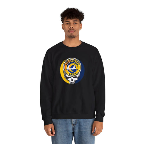 Grateful Dead - Los Angeles Rams Grateful Dead Stealie Crewneck Sweatshirt - StealieShop