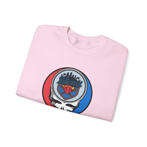 Grateful Dead - Miami Marlins Grateful Dead Stealie Crewneck Sweatshirt - MLB - StealieShop