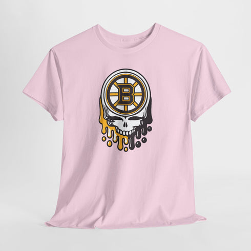 Boston Hockey Dripping Stealie Unisex Heavy Cotton Tee
