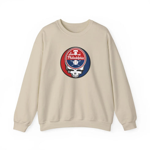 Grateful Dead - Philadelphia Phillies Grateful Dead Stealie Crewneck Sweatshirt - MLB - StealieShop