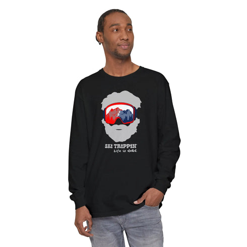 Ski Trippin' Jerry Unisex Garment-dyed Long Sleeve T-Shirt StealieShop