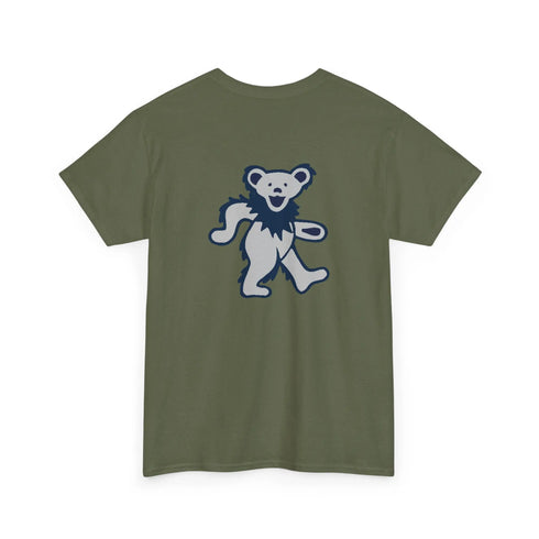 Grateful Dead - Front + Back Print - New York Yankees Classic Stealie / Dancing Bear T-Shirt - MLB - StealieShop