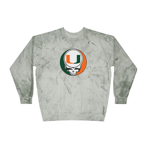 University of Miami Stealie Tie-Dye Crewneck