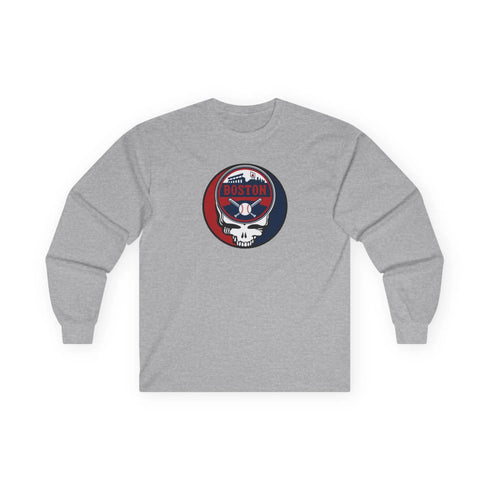 Grateful Dead - Boston Red Sox Classic Stealie Long Sleeve Tee - MLB - StealieShop