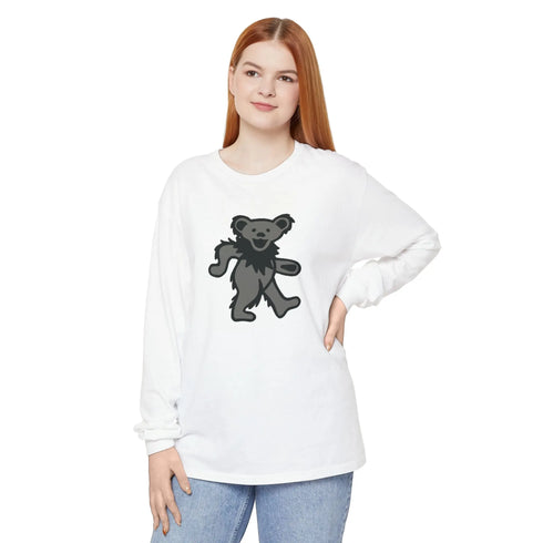 Grateful Dead - Dancing Bear Color Match Vineyard Collection Unisex Garment-dyed Long Sleeve - StealieShop