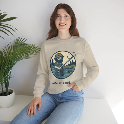 Grateful Dead - Fly Fishin' Jerry | Life is dead. Crewneck Sweatshirt - StealieShop