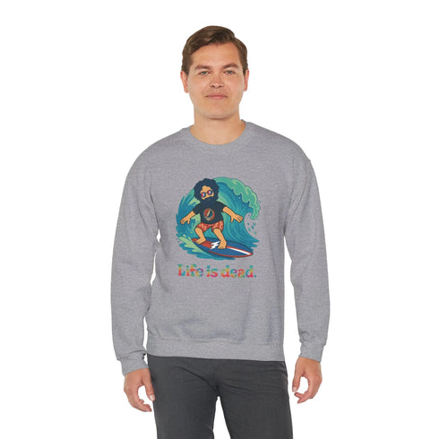 Grateful Dead - Surfing Jerry Life is dead. Crewneck Sweatshirt - StealieShop