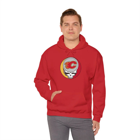 Calgary Flames Grateful Dead Unisex Heavy Blend Hoodie - StealieShop
