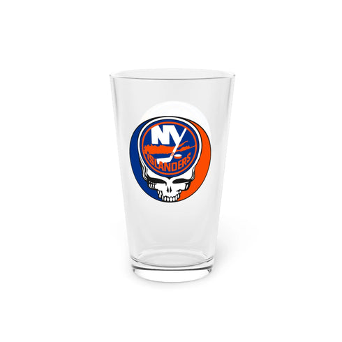 New York Islanders Grateful Dead Stealie 16oz Pint Glass StealieShop