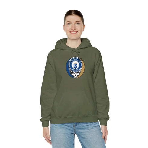 Kansas City Royals Grateful Dead Unisex Heavy Blend Hoodie - Hooded Sweatshirt - StealieShop