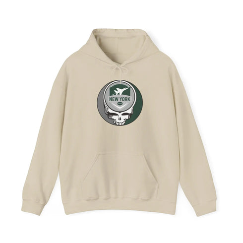 Grateful Dead - New York Jets Stealie Grateful Dead Hooded Sweatshirt - NFL - StealieShop