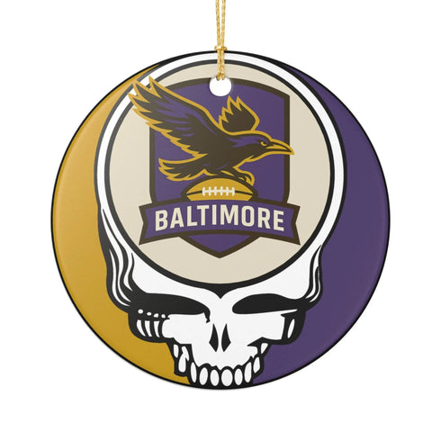 Grateful Dead - Baltimore Football Stealie Christmas Ornament - StealieShop