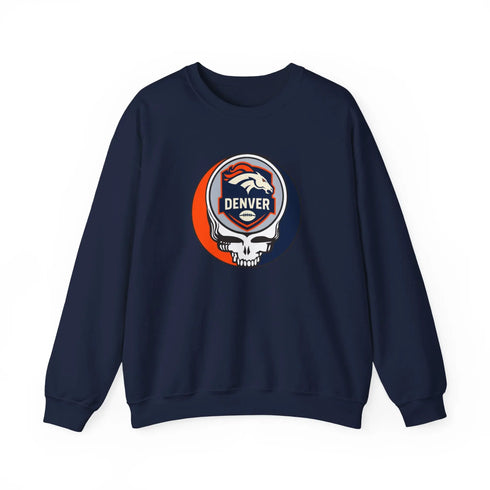 Grateful Dead - Denver Broncos Grateful Dead Stealie Crewneck Sweatshirt - NFL - StealieShop