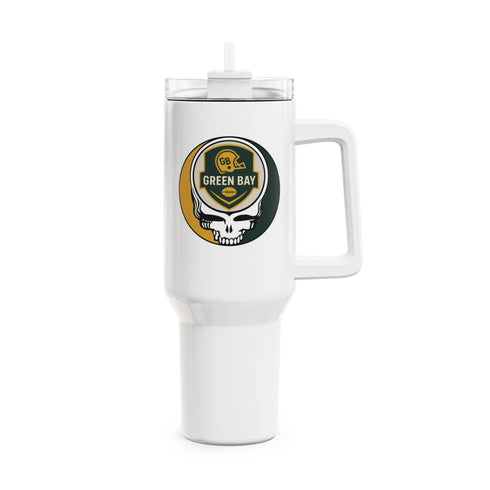 Grateful Dead - Green Bay Packers Stealie "Fat Man" Tumbler, Double Insulated 40oz Travel Mug - StealieShop